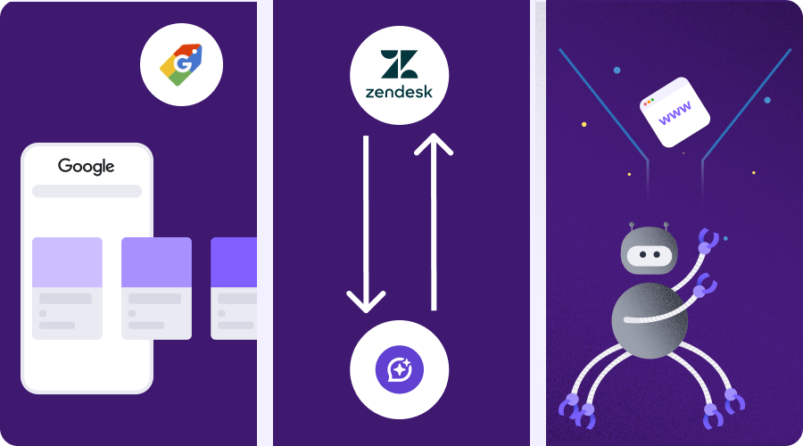 These sources expand the AI’s knowledge database, which makes its responses even more accurate and relevant to your online shoppers.