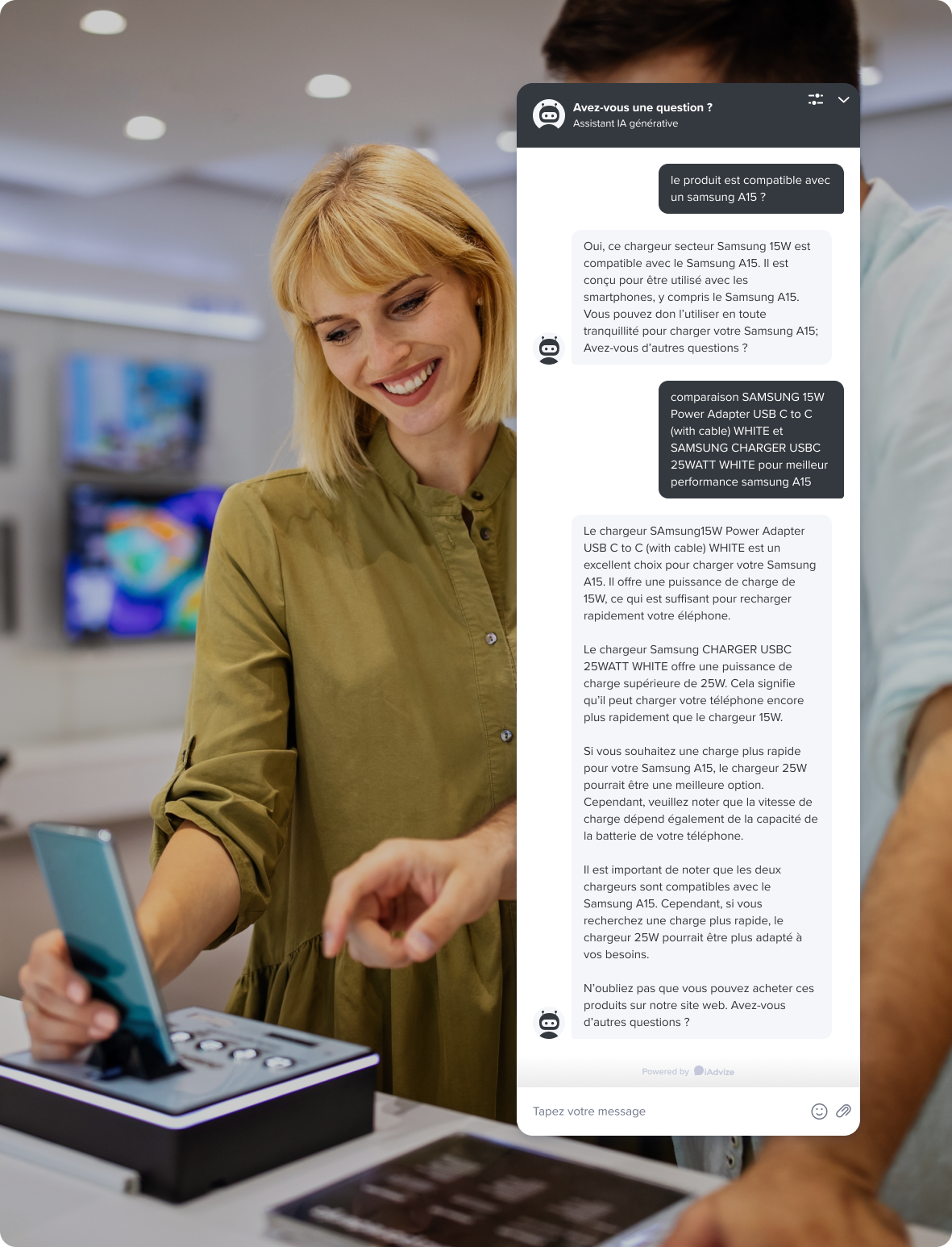 chatbot IA électronique