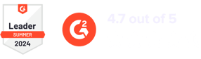 G2 badge + rating