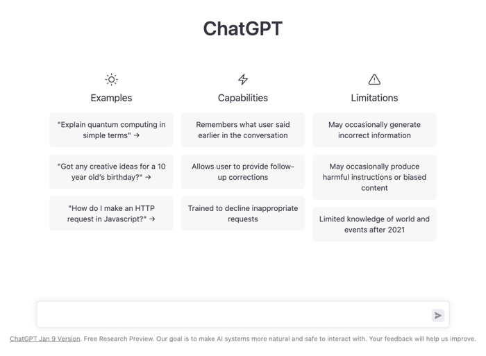 ChatGPT examples, capabilities, and limitations