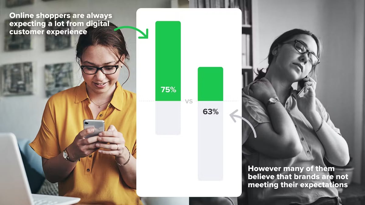 Online shoppers expect a lot from digital customer experiences. However, many of them believe that brands are not meeting their expectations.  
