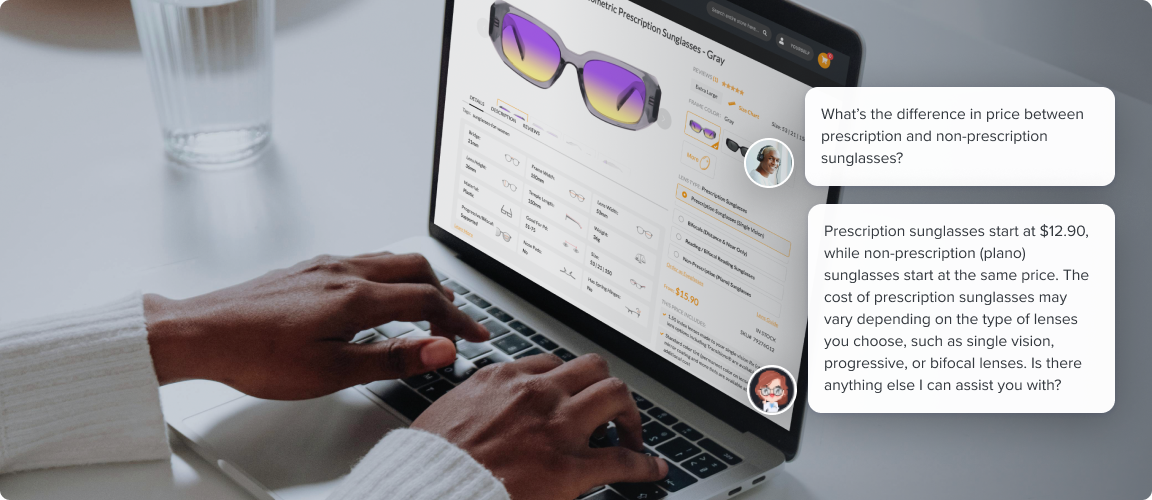Eyeglasses Retailer Uses Generative AI   in E-commerce CX to 10x Conversion Rate