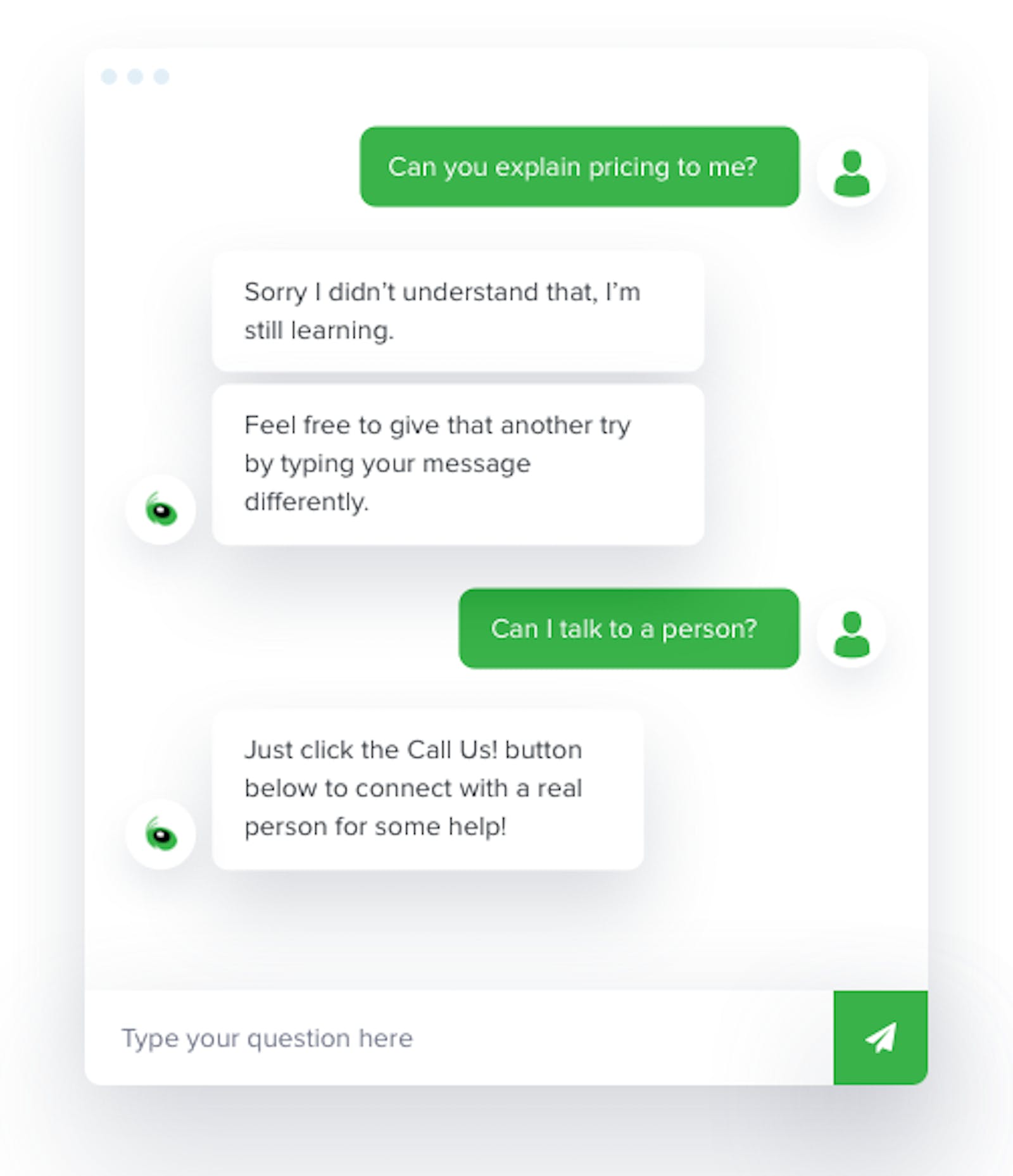 Human live chat conversation