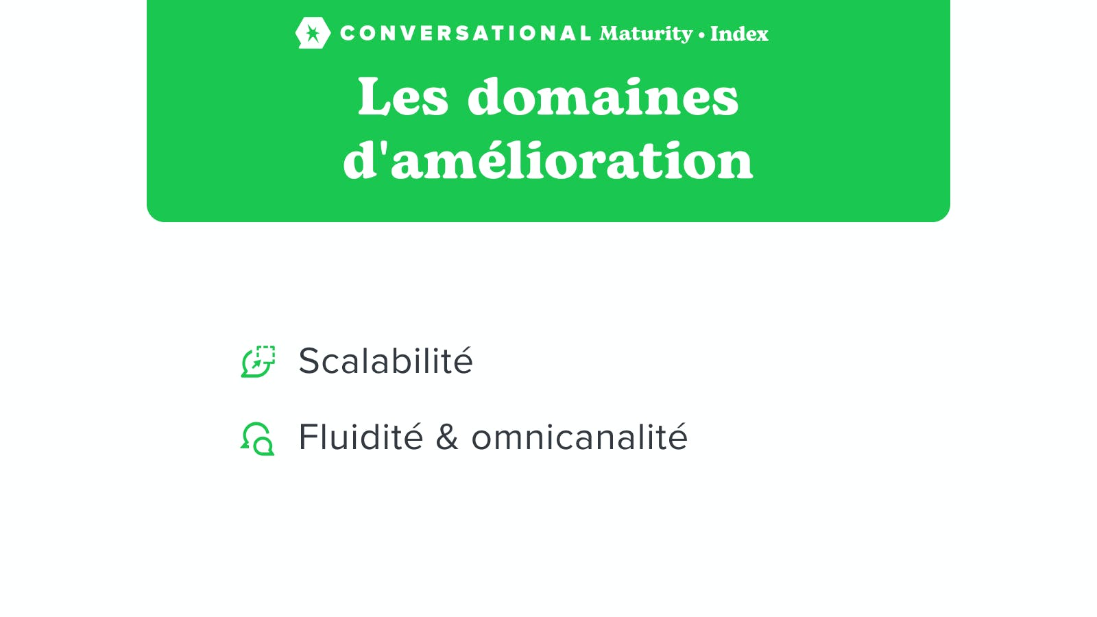 les domaines d’amélioration