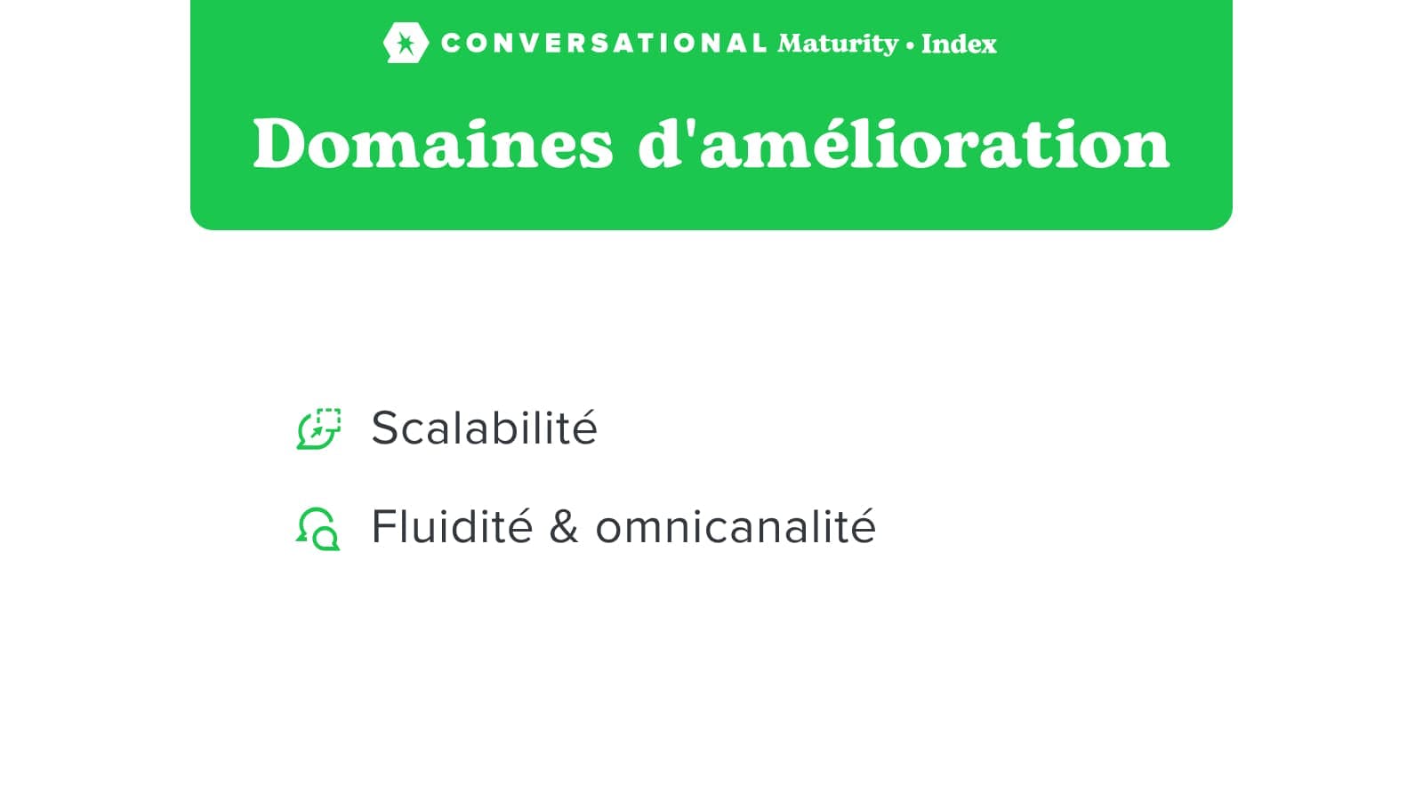 Domaines d'amélioration : scalabilité, fluidité et omnicanalité