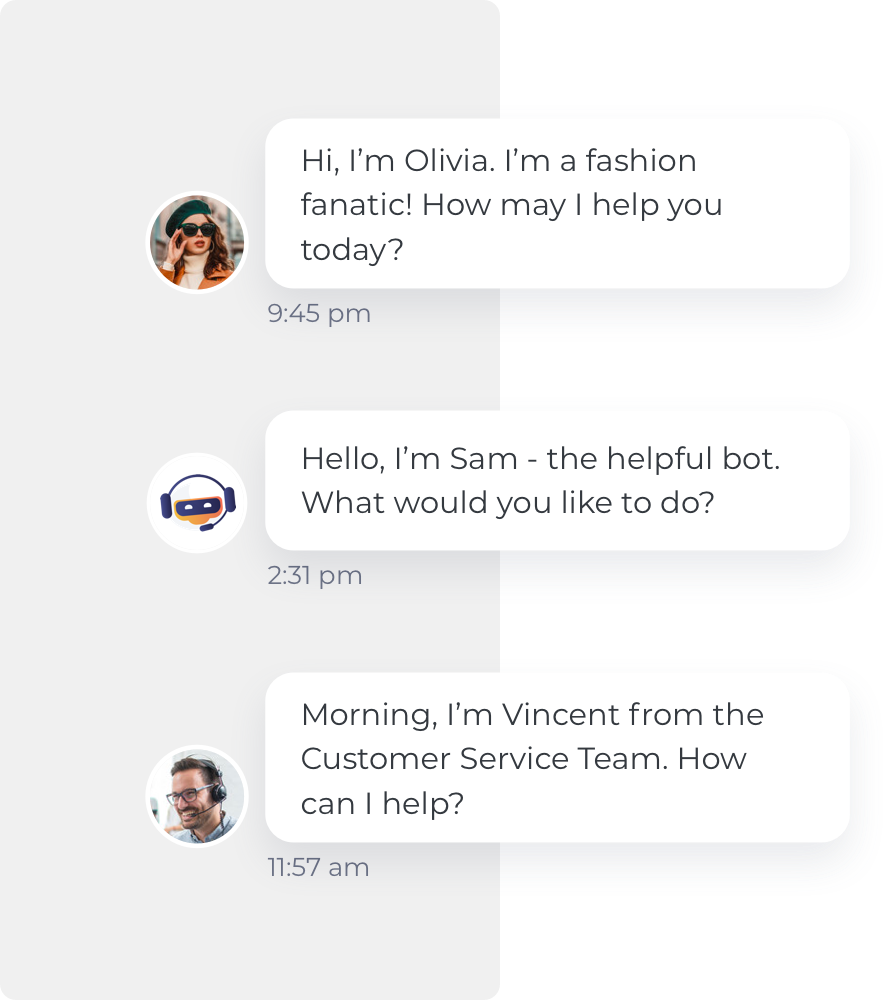 people talking with chatbot